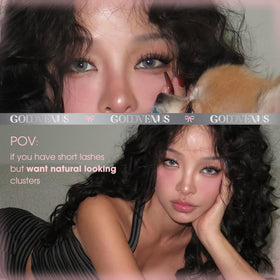 Goddvenus Short Wispy Lash Clusters 10mm close-up