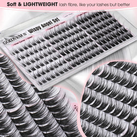 Goddvenus Short Wispy Lash Clusters 14mm close-up