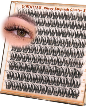 Goddvenus Spider Eye Lash Clusters front view with layered lengths