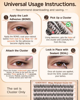 Goddvenus Spider Eye Lash Clusters side view highlighting soft band