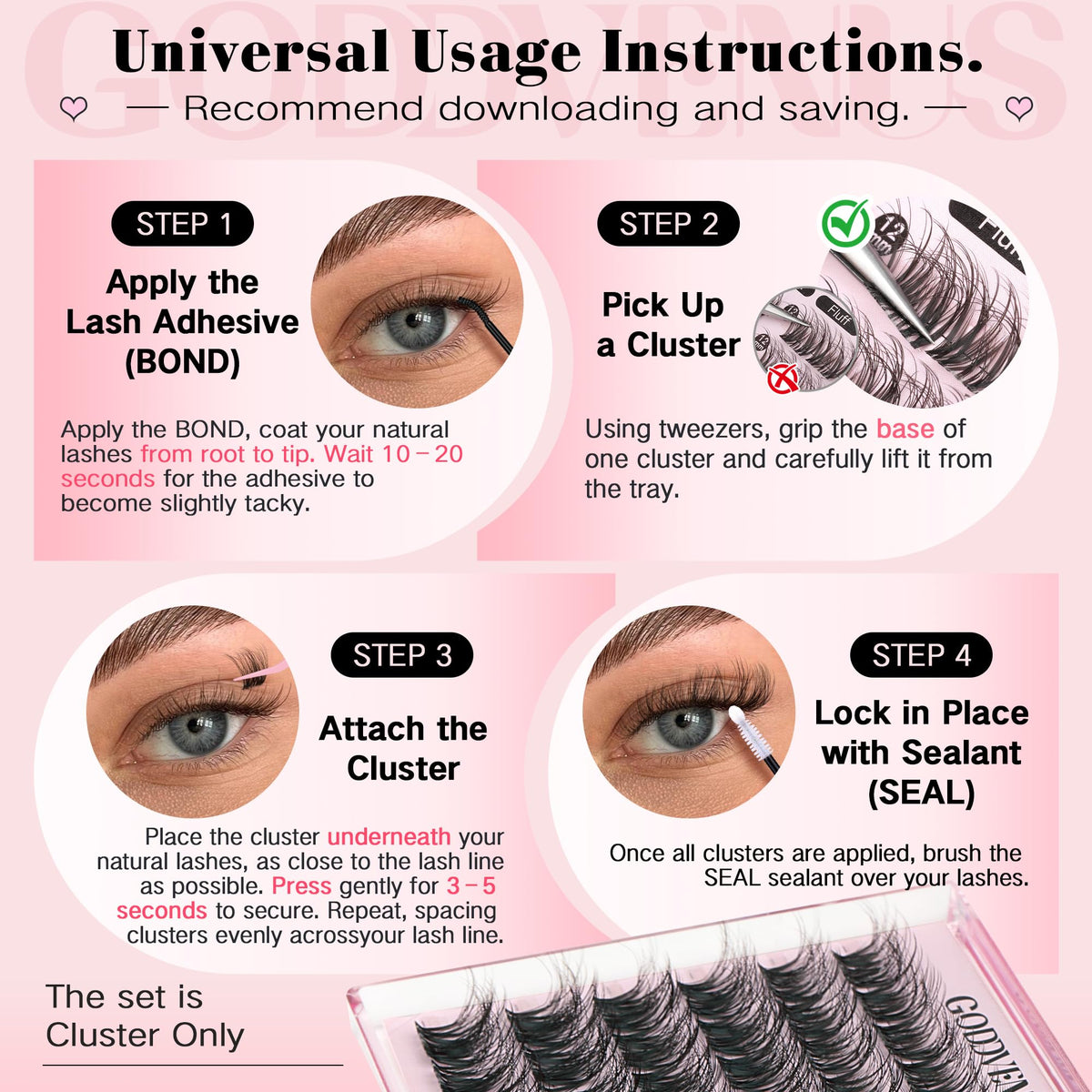Goddvenus Wispy Lash Clusters detailed view of texture