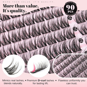 Goddvenus Wispy Lash Clusters in use on model's eyes