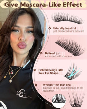Goddvenus Wispy Lash Clusters Kit contents including lashes and tools