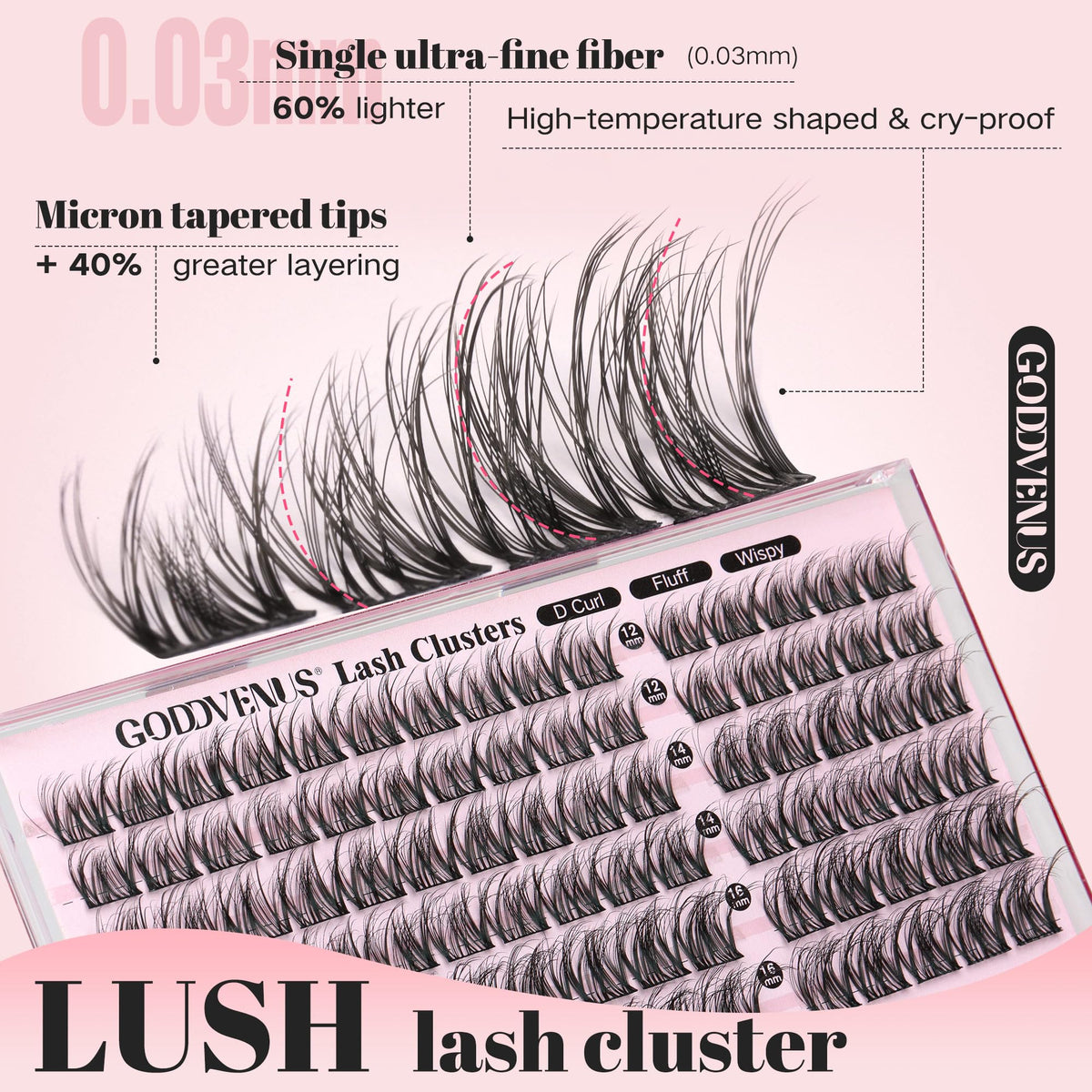 Goddvenus Wispy Lash Clusters with a makeup brush