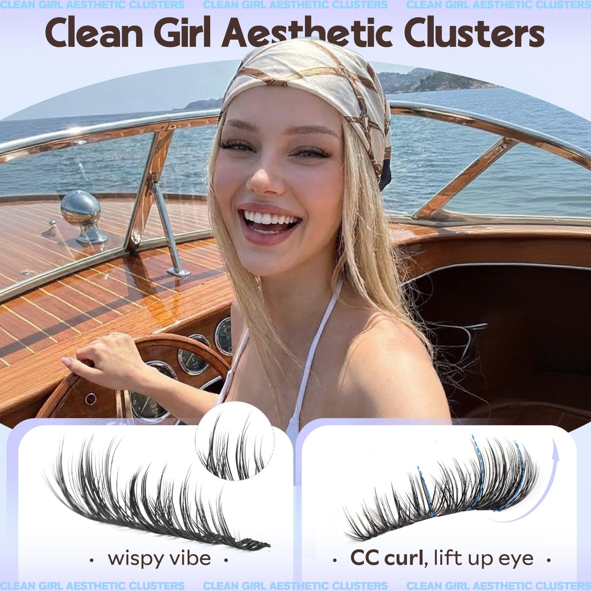 Goddvenus Wispy Natural Lash Clusters 14mm side view