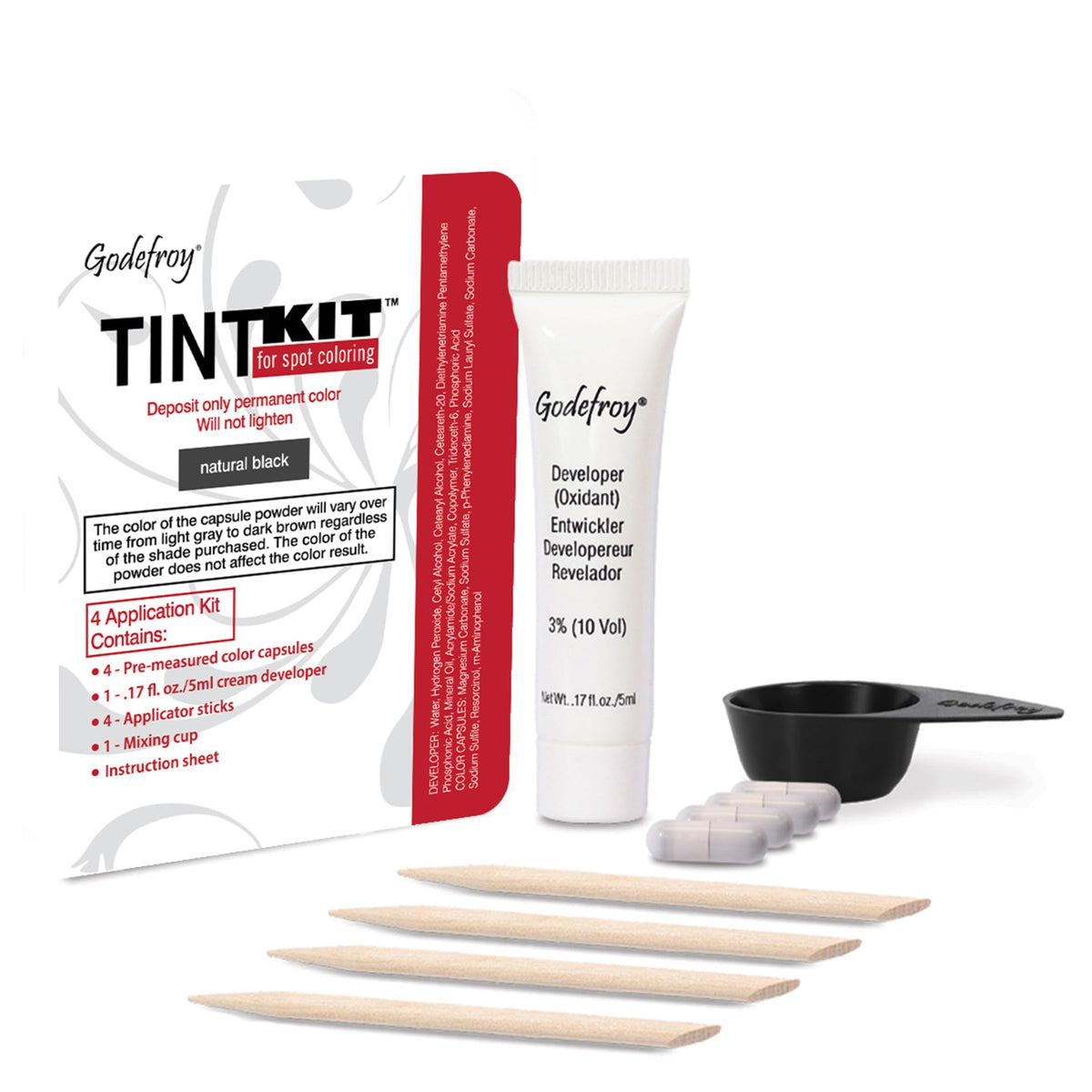 Godefroy Hair Color Tint Kit Natural Black front view
