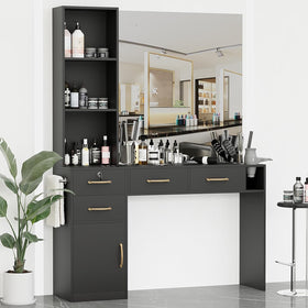GOFEI Barber Station front view with storage compartments