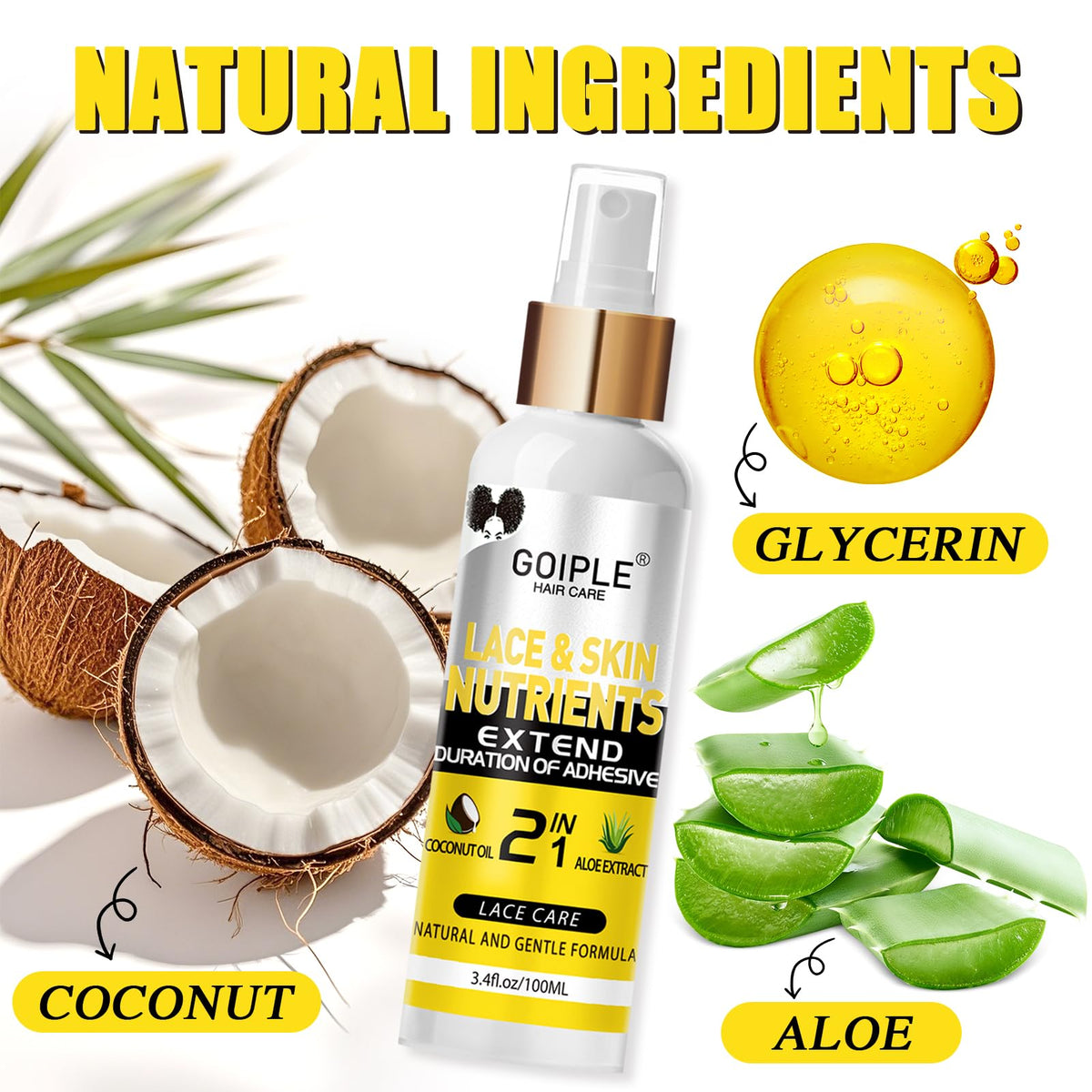 Goiple 3.4 fl. oz lace and skin nutrients spray bottle
