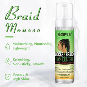 Goiple Braid Mousse application on braided hairstyle