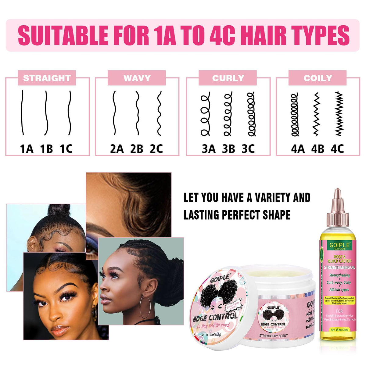 Goiple Edge Control Wax with elastic bands for wigs