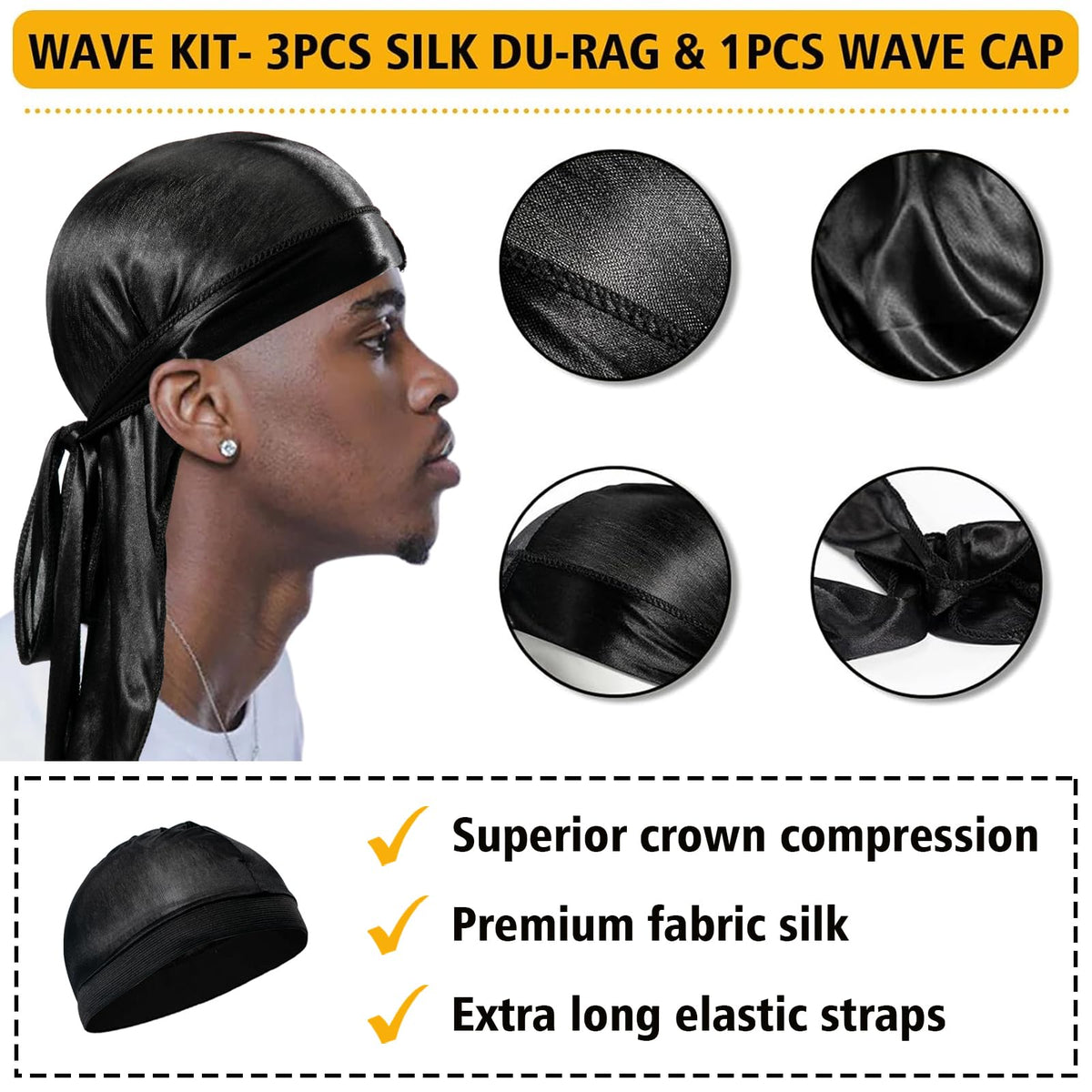 Goiple Wave Pomade for Men with brush and durag set