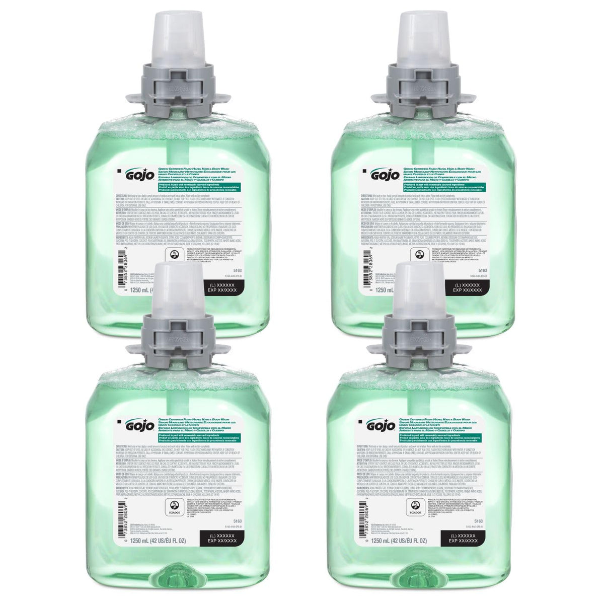 GOJO Foam Hand Hair & Body Wash Cucumber Melon 1250mL front view