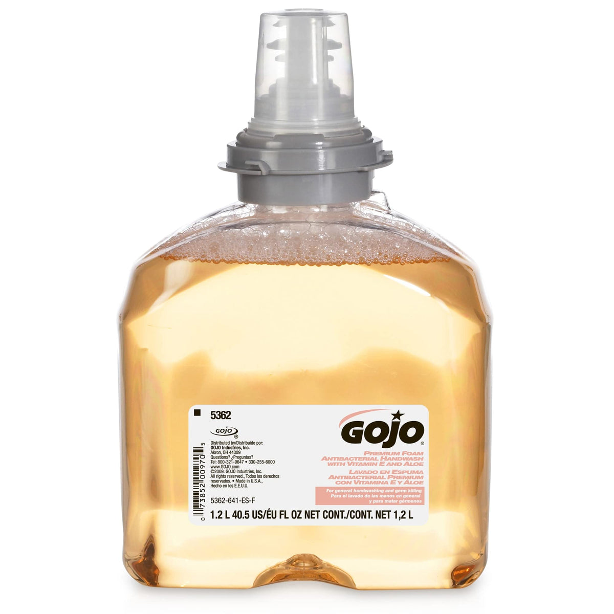 GOJO TFX Antibacterial Foam Soap Refill 1200 mL back view