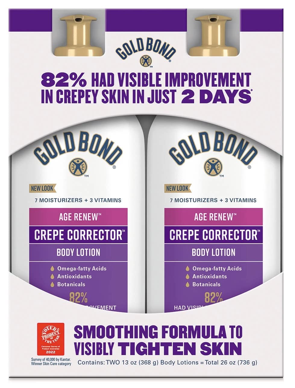Gold Bond Age Renew Crepe Corrector Body Lotion front view of 13 oz bottle