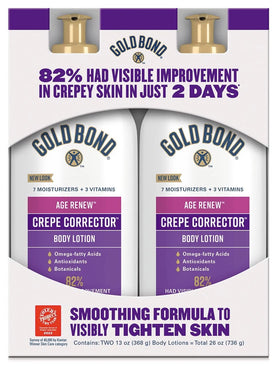 Gold Bond Age Renew Crepe Corrector Body Lotion front view of 13 oz bottle