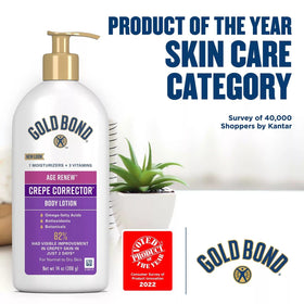 Gold Bond Age Renew Crepe Corrector Body Lotion side view showing label
