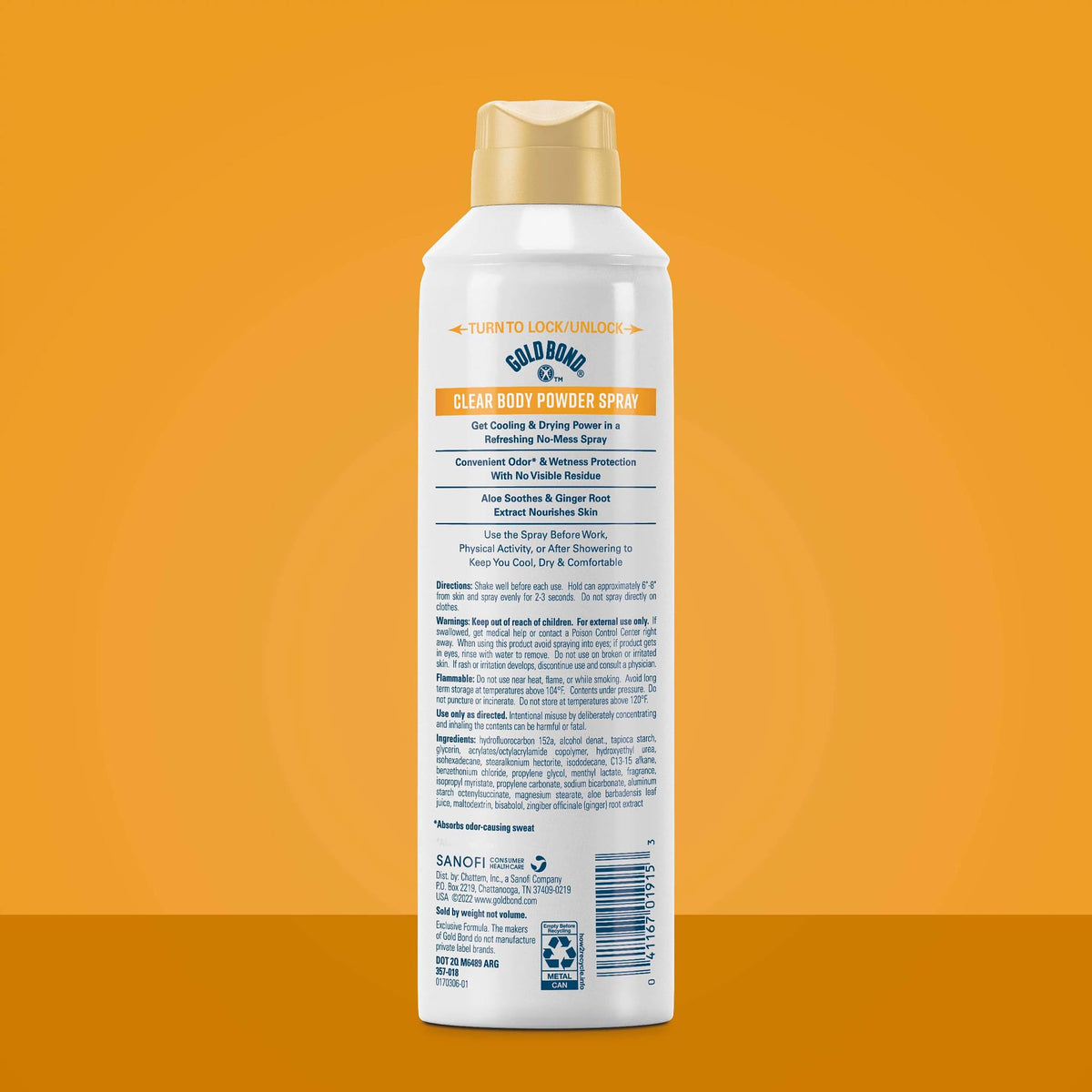 Gold Bond Body Powder Spray 7 oz side view