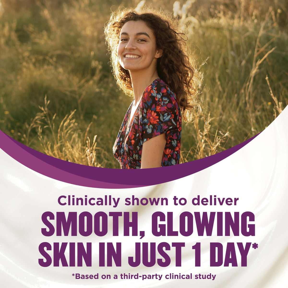 Gold Bond Cocoa Butter Glow Lotion application on skin