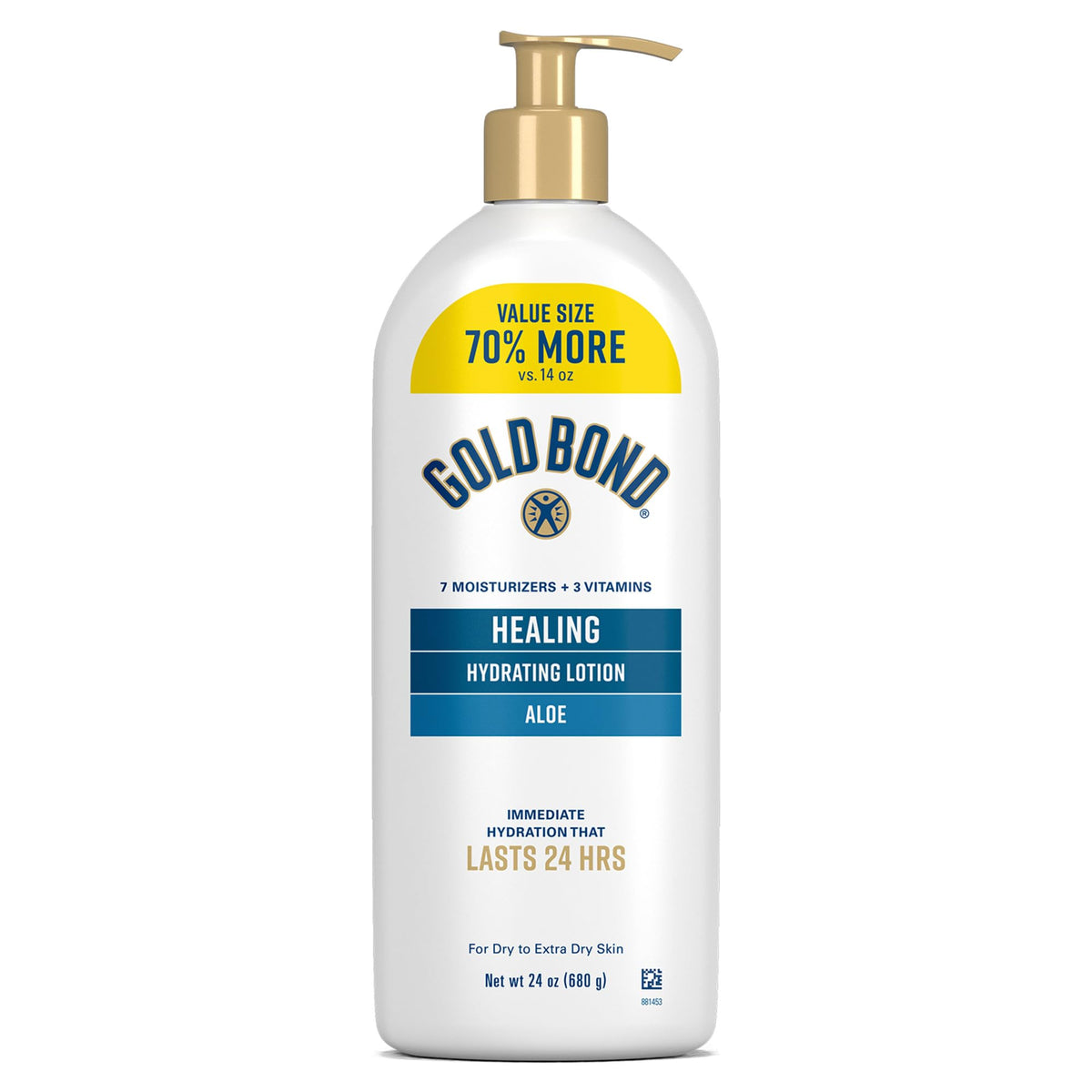 Gold Bond Healing Hydrating Body Lotion 24 Oz Pump front view