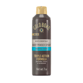 Gold Bond Men's Essentials Body Powder Spray 7 oz Recharge Scent front view