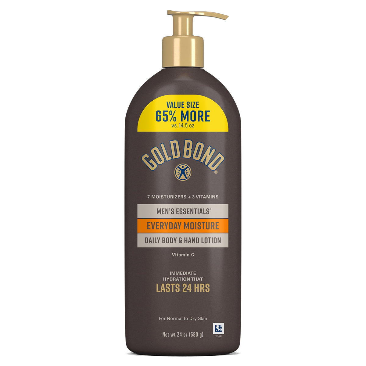 Gold Bond Men's Essentials Daily Body and Hand Lotion 24 oz front view