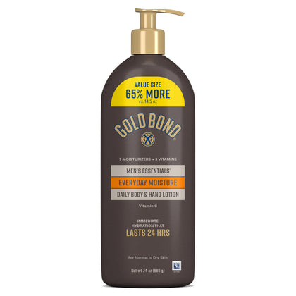 Gold Bond Men's Essentials Daily Body and Hand Lotion 24 oz front view