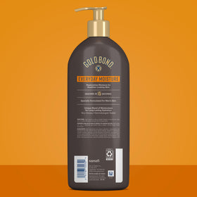 Gold Bond Men's Essentials Daily Lotion pump bottle side view