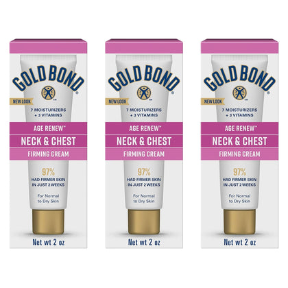 Gold Bond Neck and Chest Firming Cream three 2 oz tubes front view
