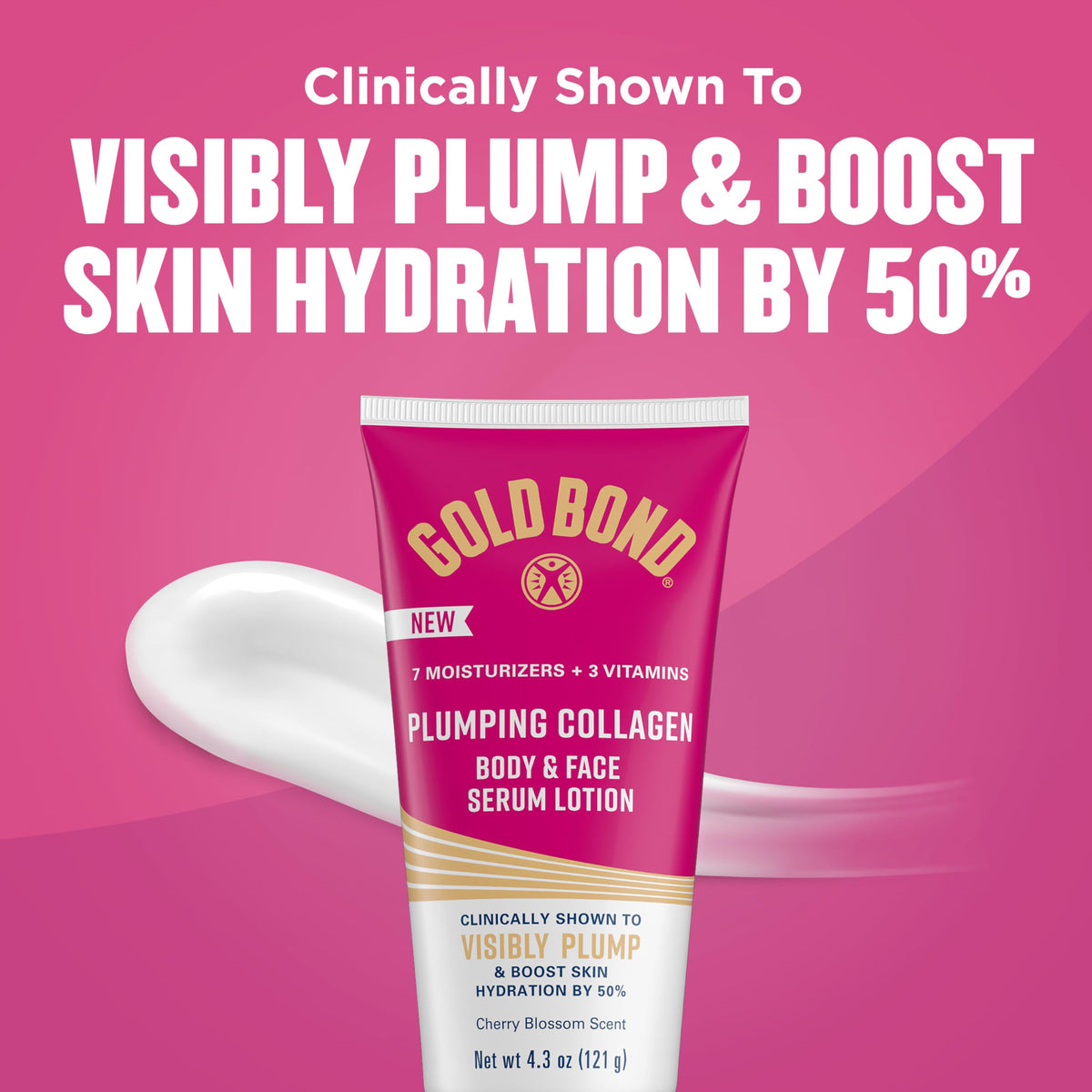 Gold Bond Plumping Collagen Body and Face Serum Lotion 4.3 oz side view