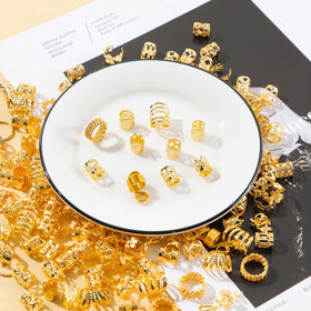Gold hair cuffs in different shapes and designs