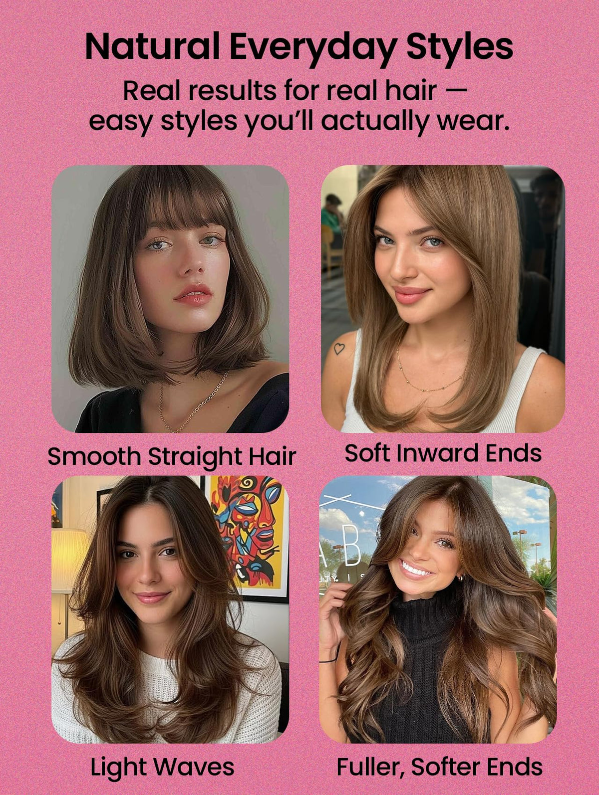 GOLD TIME Infrared Thermal Brush 1.65” in use on hair
