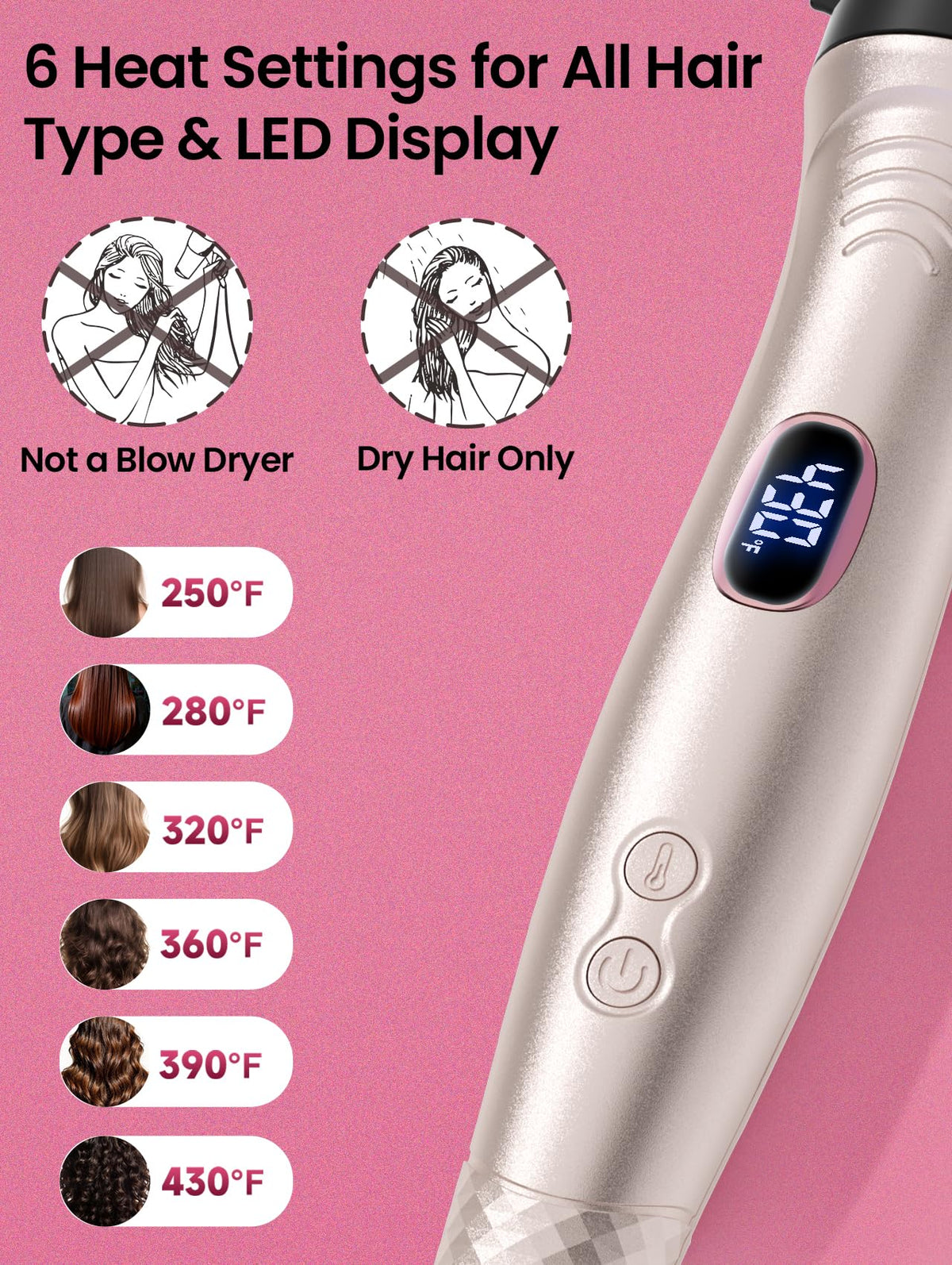 GOLD TIME Infrared Thermal Brush 1.65” with styling accessories