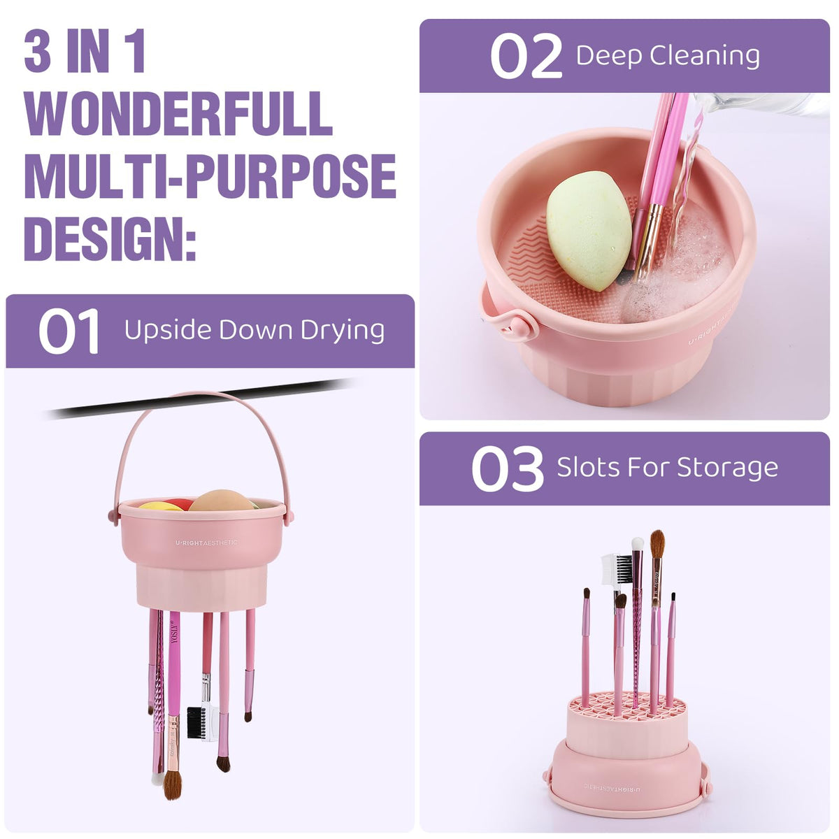GOLIKEE Makeup Brush Cleaner Mat showing textured cleaning side