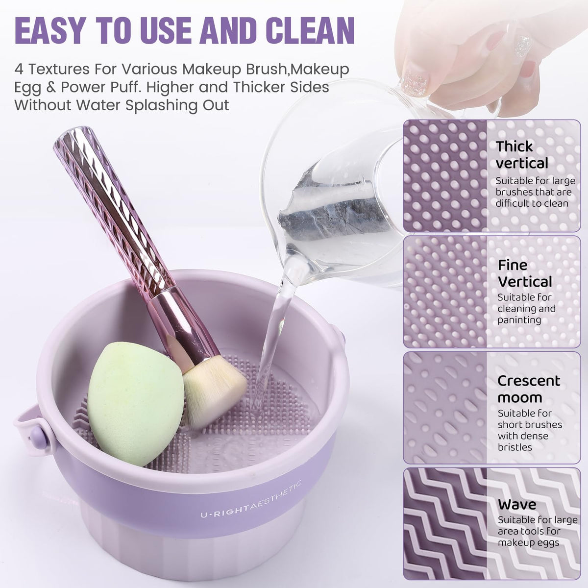 GOLIKEE Makeup Brush Cleaner Mat with brushes drying upside down