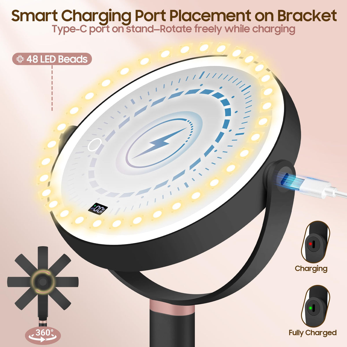 GOMIPURU Makeup Magnifying Mirror showing 30X magnification
