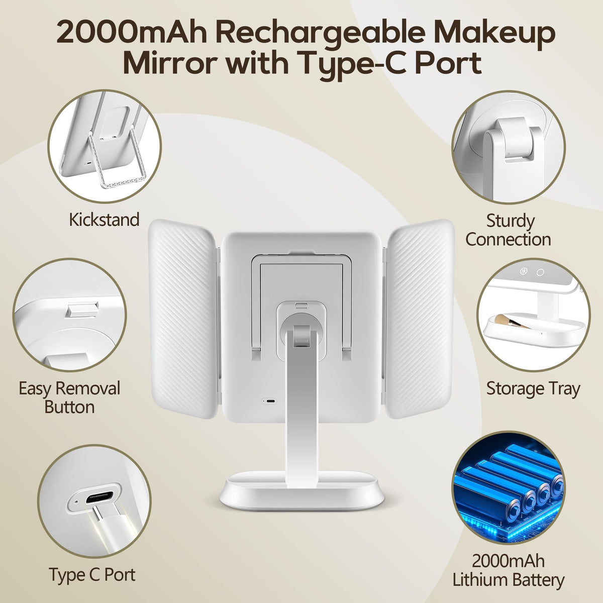 GOMIPURU Makeup Mirror in a lifestyle setting on a vanity