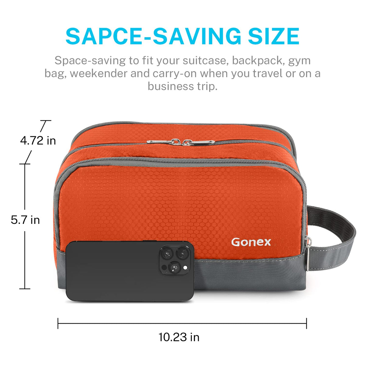 Gonex Travel Toiletry Bag in a suitcase for travel
