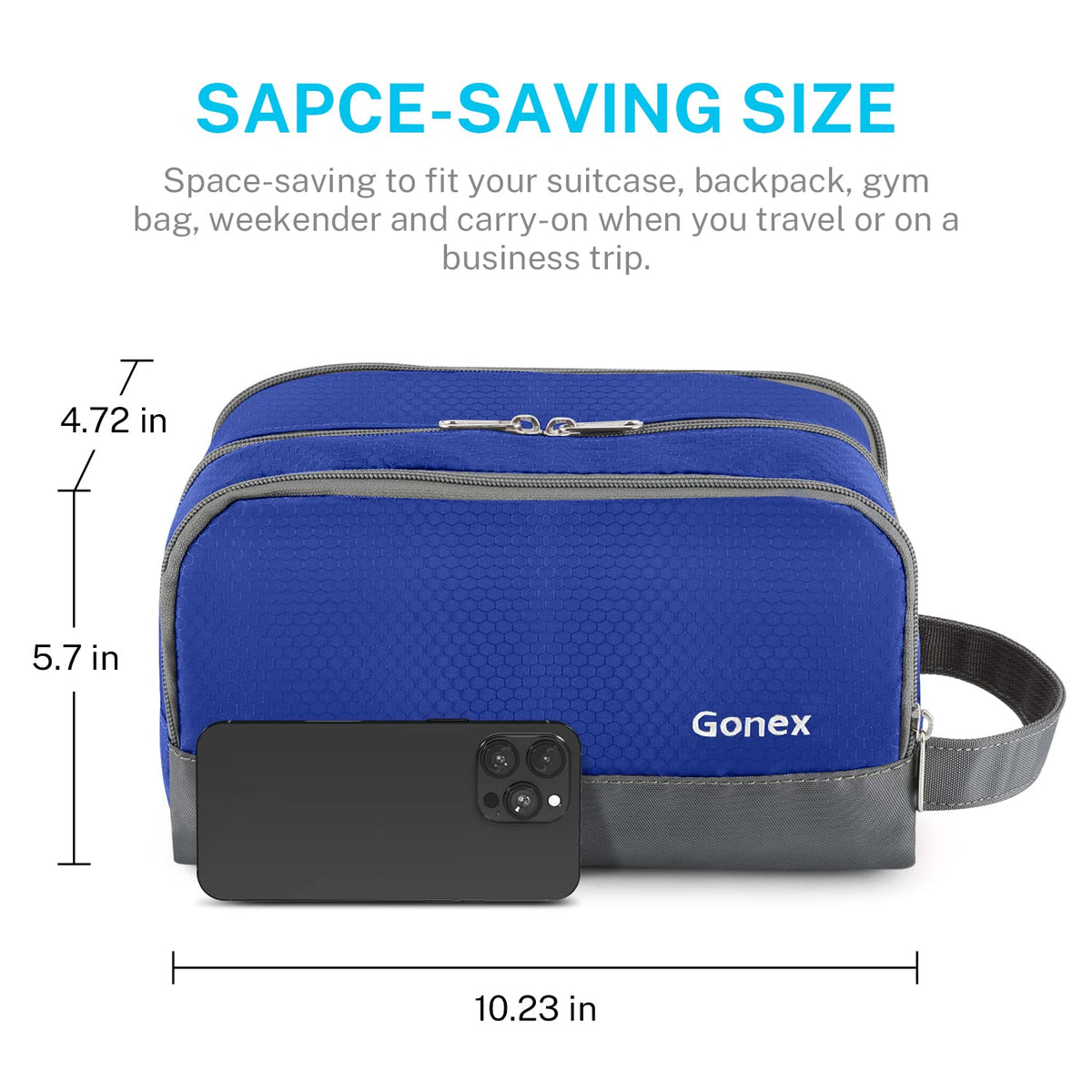 Gonex Travel Toiletry Bag in a suitcase for travel