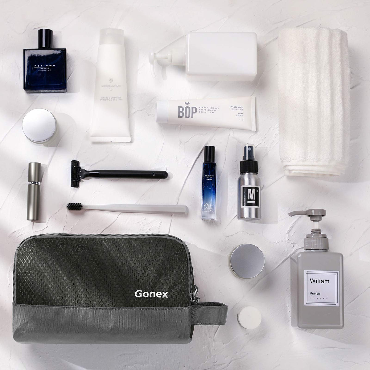 Gonex Travel Toiletry Bag in a suitcase for travel