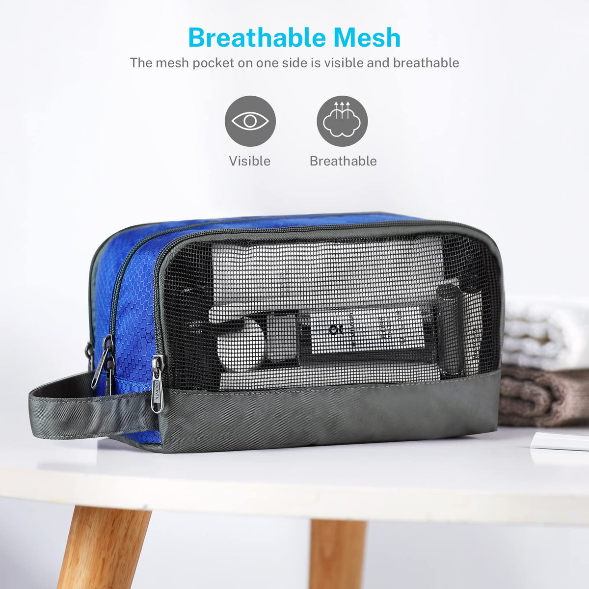 Gonex Travel Toiletry Bag open displaying toiletries inside