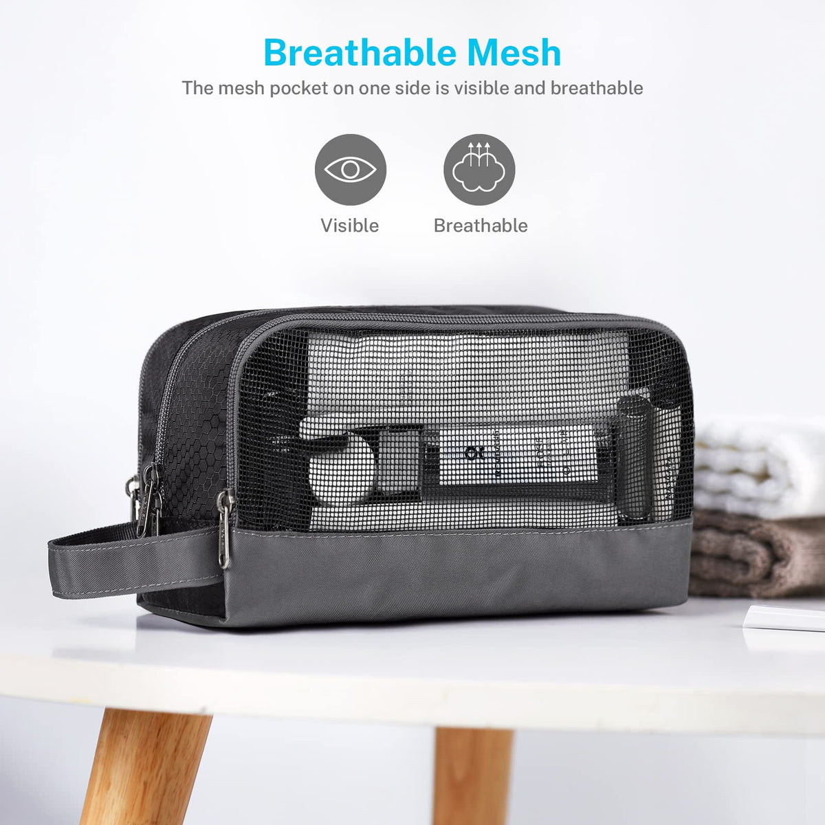 Gonex Travel Toiletry Bag open showing compartments