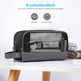 Gonex Travel Toiletry Bag open showing compartments