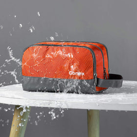 Gonex Travel Toiletry Bag open showing organised compartments