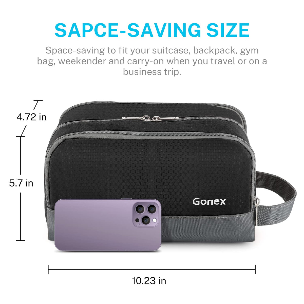 Gonex Travel Toiletry Bag packaging