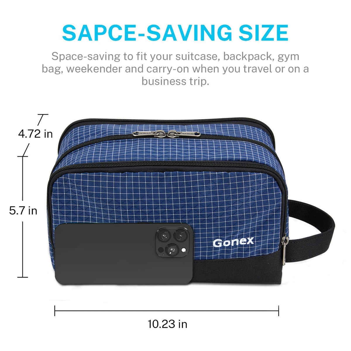 Gonex Travel Toiletry Bag side handle for easy carrying