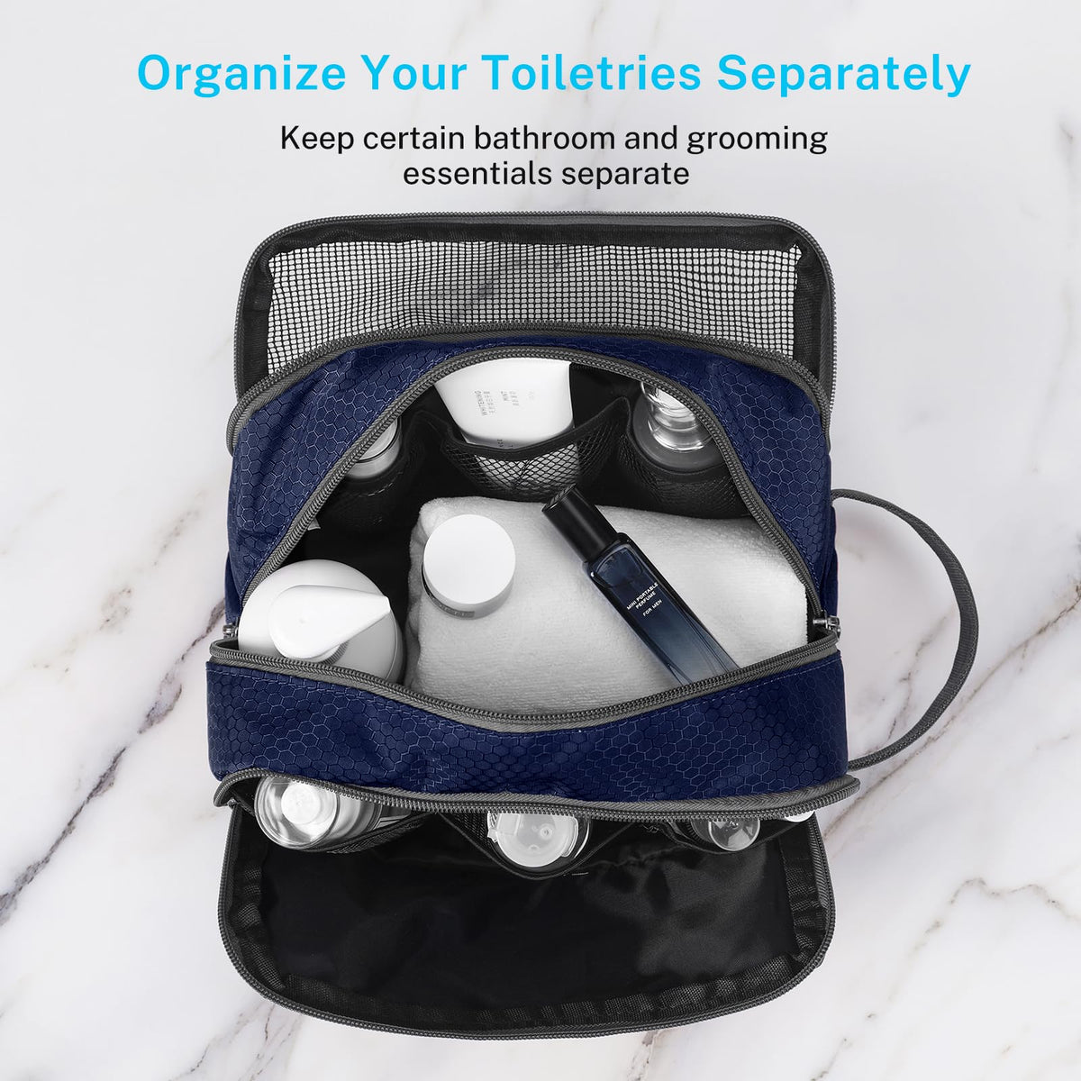 Gonex Travel Toiletry Bag with side handle for easy carrying
