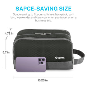 Gonex Travel Toiletry Bag with zippered mesh pouch open