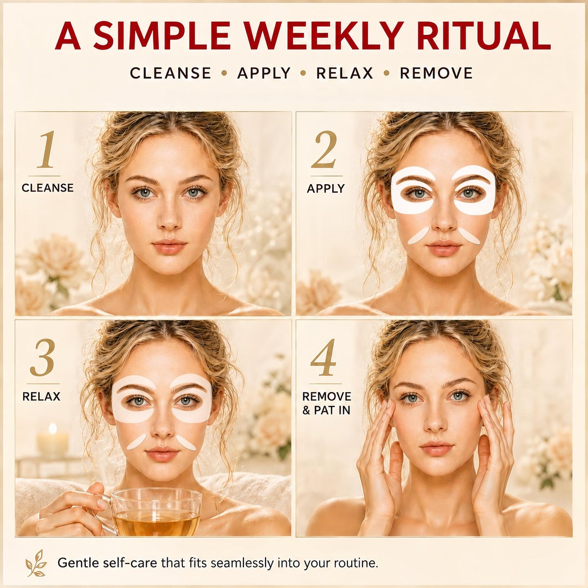 GONIM Under Eye Patches displayed on a skincare table