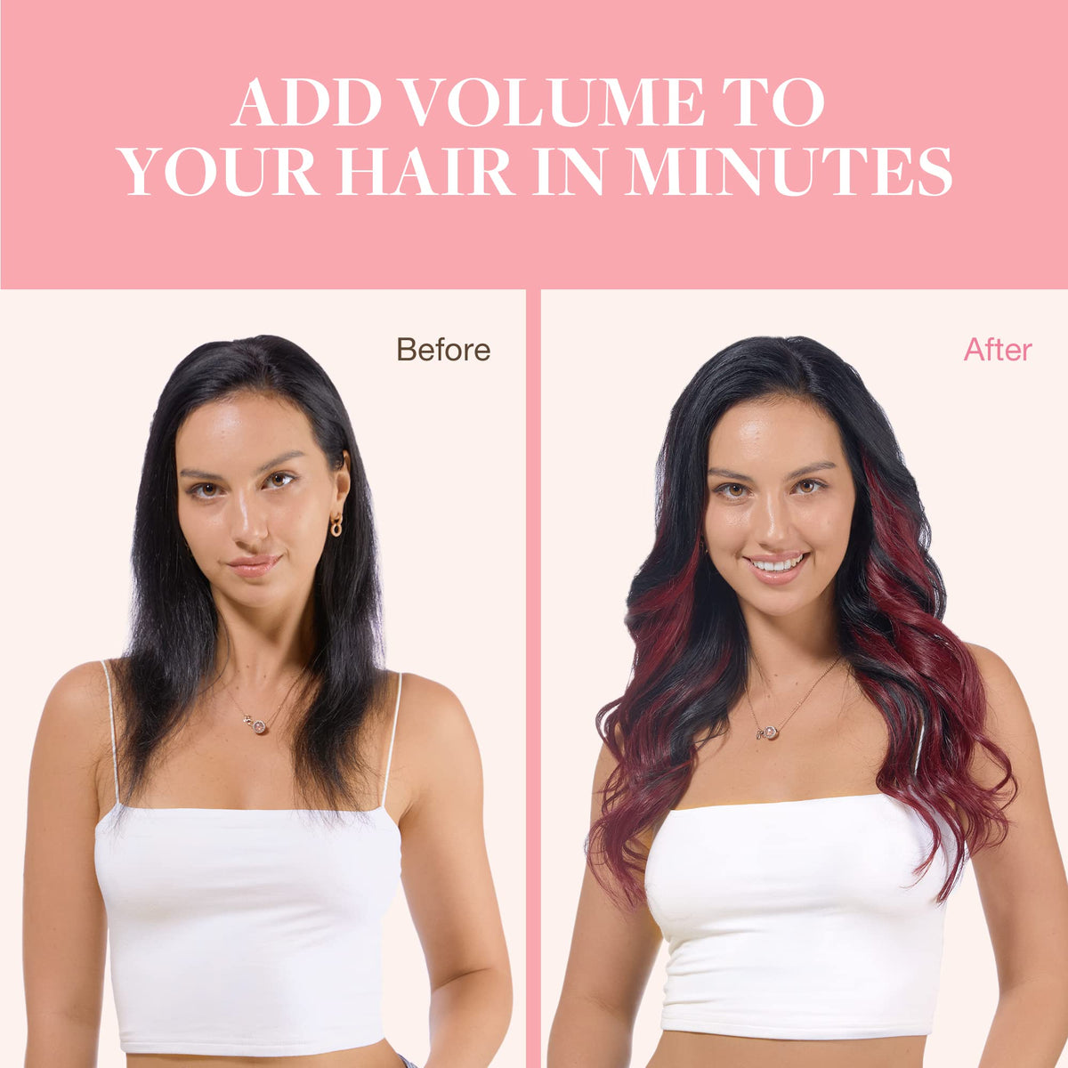 GOO GOO Clip in Hair Extensions 120g Burgundy detail