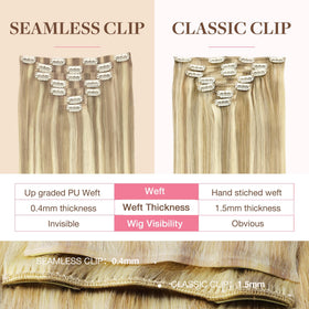GOO GOO Clip in Hair Extensions 12inch close-up of clips